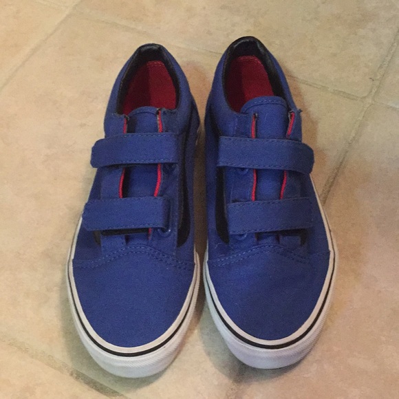 velcro vans blue and black